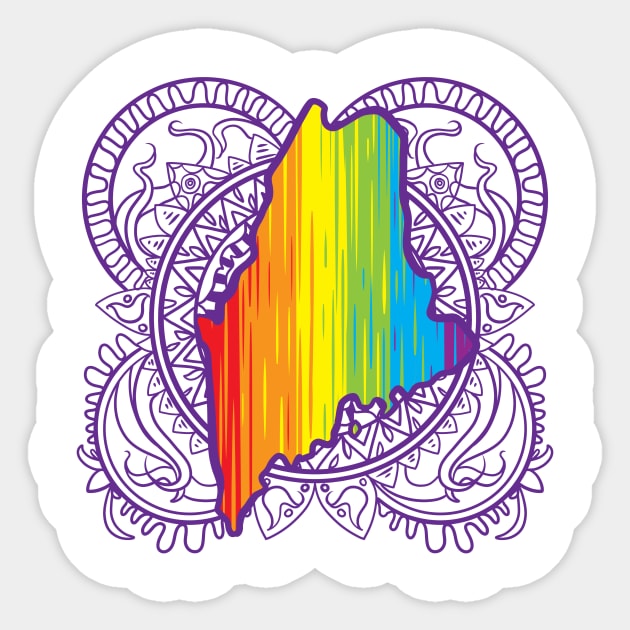 Maine Mandala Pride Sticker by Manfish Inc.